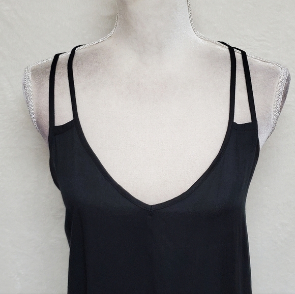 NWT Raviya Black Cotton Crepe Double Strap Cage Back Maxi Dress Swimsuit Coverup - Picture 3 of 12